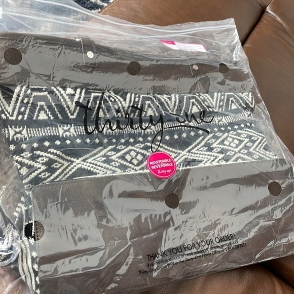 Thirty-one reversible tote bag purse faux vegan leather - Picture 2 of 5